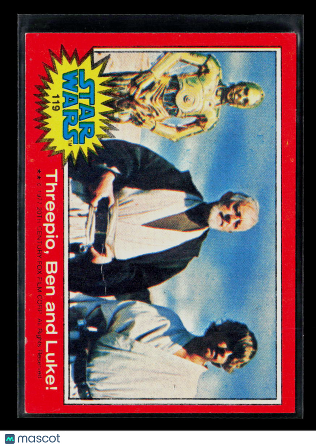 1977 Topps Star Wars Series 2 Alec Guinness Anthony Daniels Mark Hamill #119