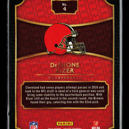 2016 Panini Select Football DeShone Kizer #4 XRC