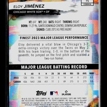 2024 Topps Finest Eloy Jiménez #75 Green Refractor 54/75