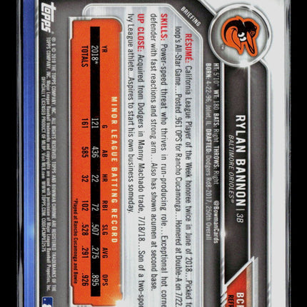 2019 Bowman Chrome Rylan Bannon #BCP-23 Refractor 484/499