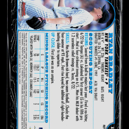 1999 Bowman Chrome Ryan Bradley #145 Refractor