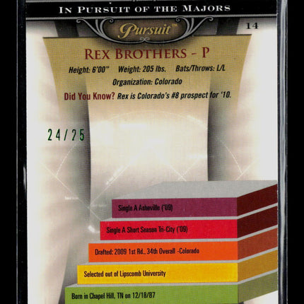 2010 TRISTAR Pursuit Rex Brothers #14 Green 24/25 Auto