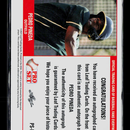 2021 Leaf Pro Set Baseball Pedro Pineda #PS-PP1 RC Auto