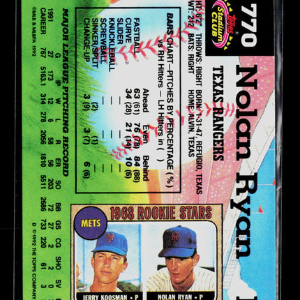 1992 Topps Stadium Club Nolan Ryan #770