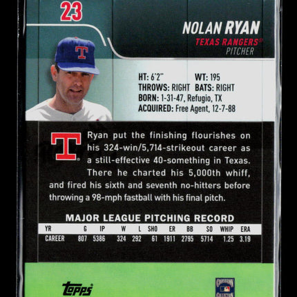 2022 Topps Stadium Club Chrome Nolan Ryan #23
