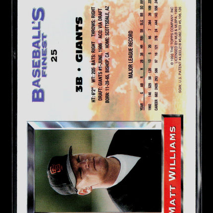 1993 Topps Finest Matt Williams #25