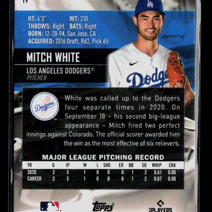 2021 Topps Stadium Club Chrome Mitch White #19 RC
