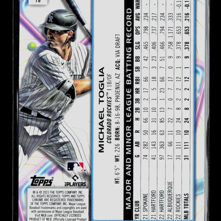 2023 Topps Chrome Cosmic Michael Toglia #18 RC