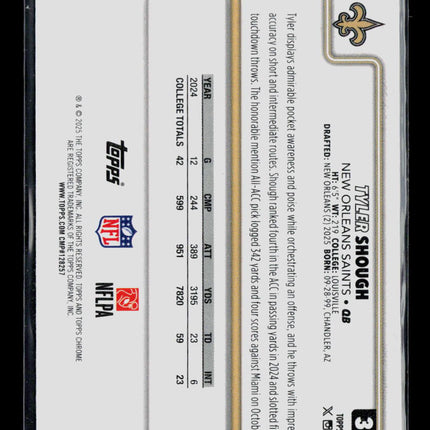 2025 Topps Chrome Tyler Shough #398 RC