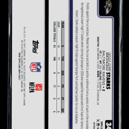 2025 Topps Chrome Malaki Starks #347 Refractor RC