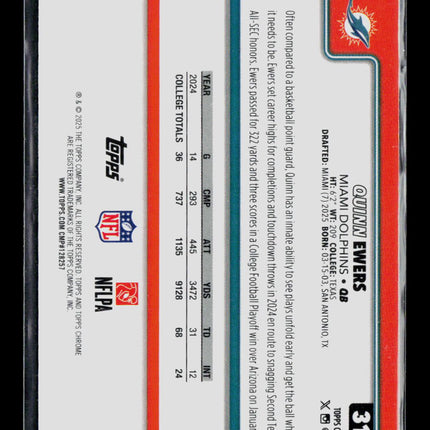 2025 Topps Chrome Quinn Ewers #316