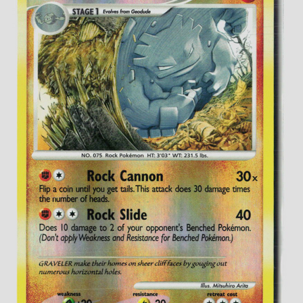 Pokemon 2010 Mysterious Treasures Graveler #51/123