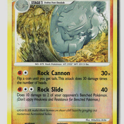 Pokemon 2010 Mysterious Treasures Graveler #51/123