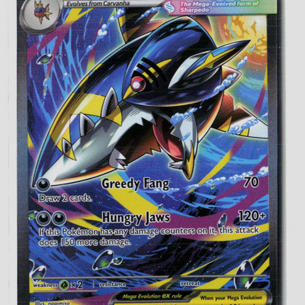 Pokemon 2025 Mega Evolution – Phantasmal Flames Mega Sharpedo EX SR FA #127/94
