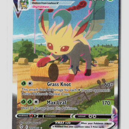 Pokemon 2021 Evolving Skies Leafeon VMAX FA #205/203
