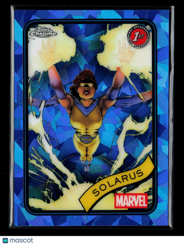 2025 Topps Chrome Marvel Sapphire Mallory Gibbs Solarus 1st Appearance #8