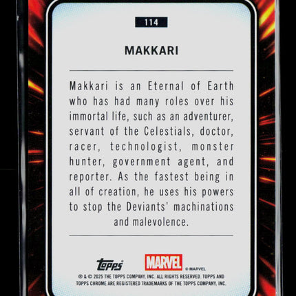 2025 Topps Chrome Marvel Sapphire Makkari #114