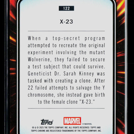 2025 Topps Chrome Marvel Sapphire X-23 #122
