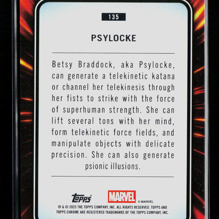 2025 Topps Chrome Marvel Sapphire Psylocke Betsy Braddock #135