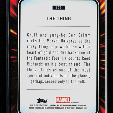 2025 Topps Chrome Marvel Sapphire Ben Grimm The Thing #109