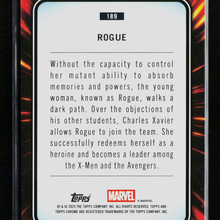 2025 Topps Chrome Marvel Sapphire Rogue #189