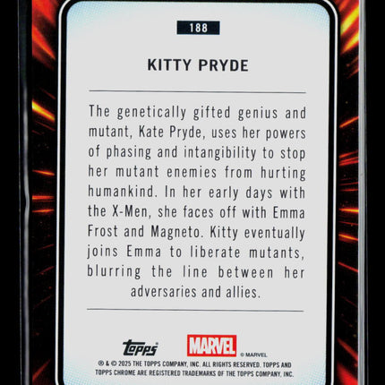 2025 Topps Chrome Marvel Sapphire Kitty Pryde #188
