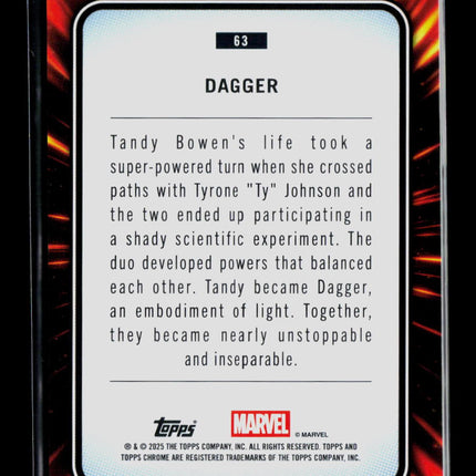 2025 Topps Chrome Marvel Sapphire Dagger Tandy Bowen #63