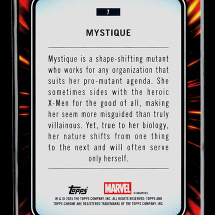 2025 Topps Chrome Marvel Sapphire Mystique #7
