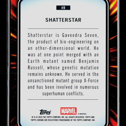 2025 Topps Chrome Marvel Sapphire Shatterstar #49