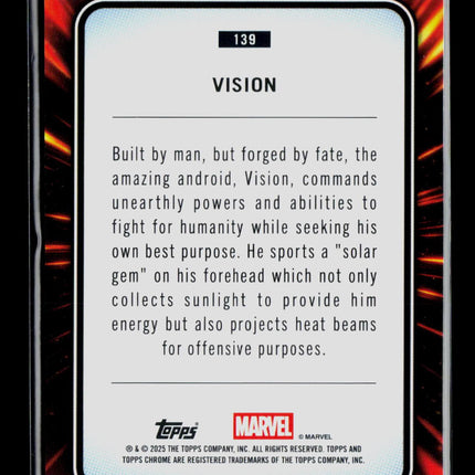 2025 Topps Chrome Marvel Sapphire Vision #139