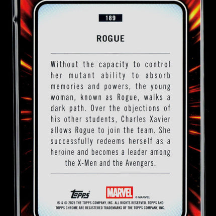2025 Topps Chrome Marvel Sapphire Rogue #189