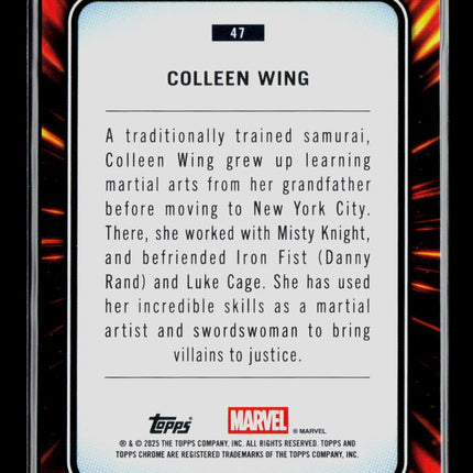 2025 Topps Chrome Marvel Sapphire Colleen Wing #47