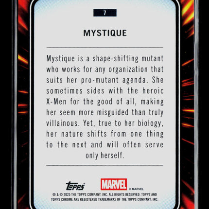 2025 Topps Chrome Marvel Sapphire Mystique #7