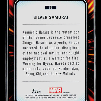 2025 Topps Chrome Marvel Sapphire Silver Samurai #59