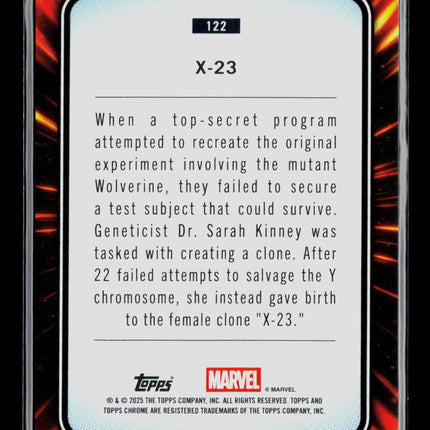 2025 Topps Chrome Marvel Sapphire X-23 #122