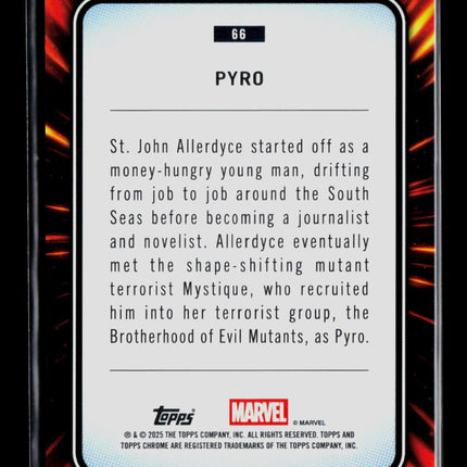 2025 Topps Chrome Marvel Sapphire Pyro #66