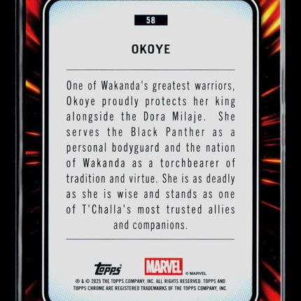 2025 Topps Chrome Marvel Sapphire Okoye #58