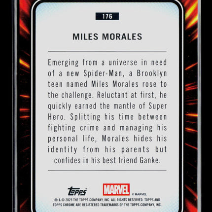 2025 Topps Chrome Marvel Sapphire Miles Morales Spider-Man #176