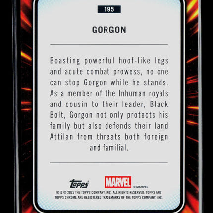 2025 Topps Chrome Marvel Sapphire Gorgon #195