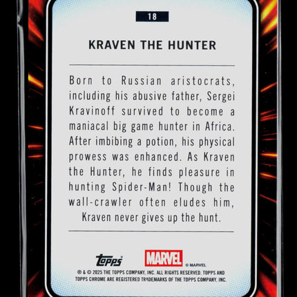 2025 Topps Chrome Marvel Sapphire Kraven the Hunter #18