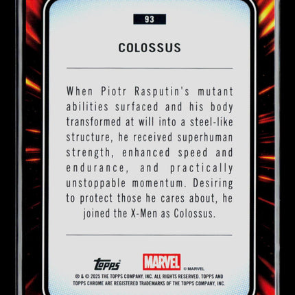 2025 Topps Chrome Marvel Sapphire Colossus #93