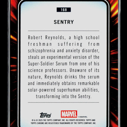 2025 Topps Chrome Marvel Sapphire Sentry #168