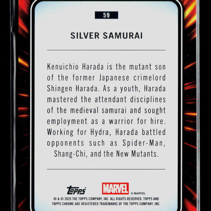 2025 Topps Chrome Marvel Sapphire Silver Samurai #59