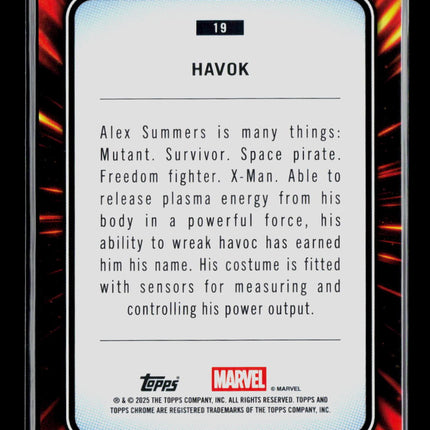 2025 Topps Chrome Marvel Sapphire Havok Alex Summers #19