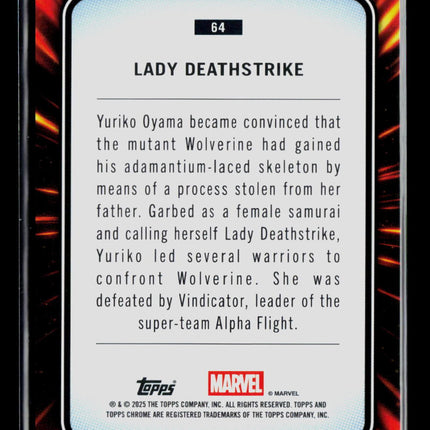 2025 Topps Chrome Marvel Sapphire Lady Deathstrike #64