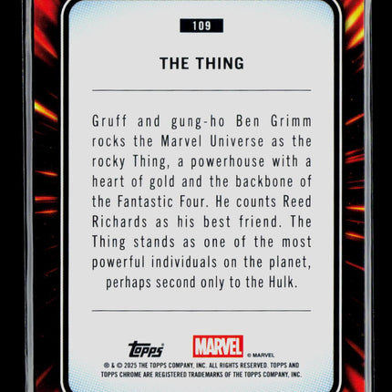 2025 Topps Chrome Marvel Sapphire Ben Grimm The Thing #109