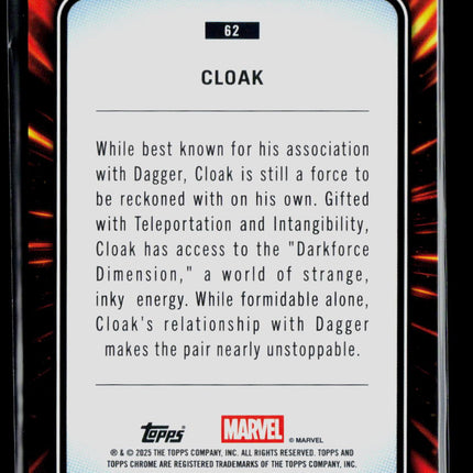 2025 Topps Chrome Marvel Sapphire Cloak #62
