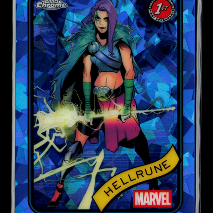 2025 Topps Chrome Marvel Sapphire Hellrune 1st Appearance #199