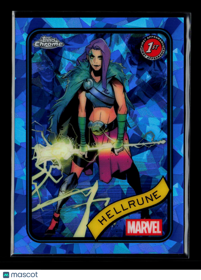 2025 Topps Chrome Marvel Sapphire Hellrune 1st Appearance #199