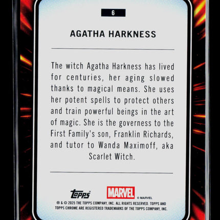 2025 Topps Chrome Marvel Sapphire Agatha Harkness #6
